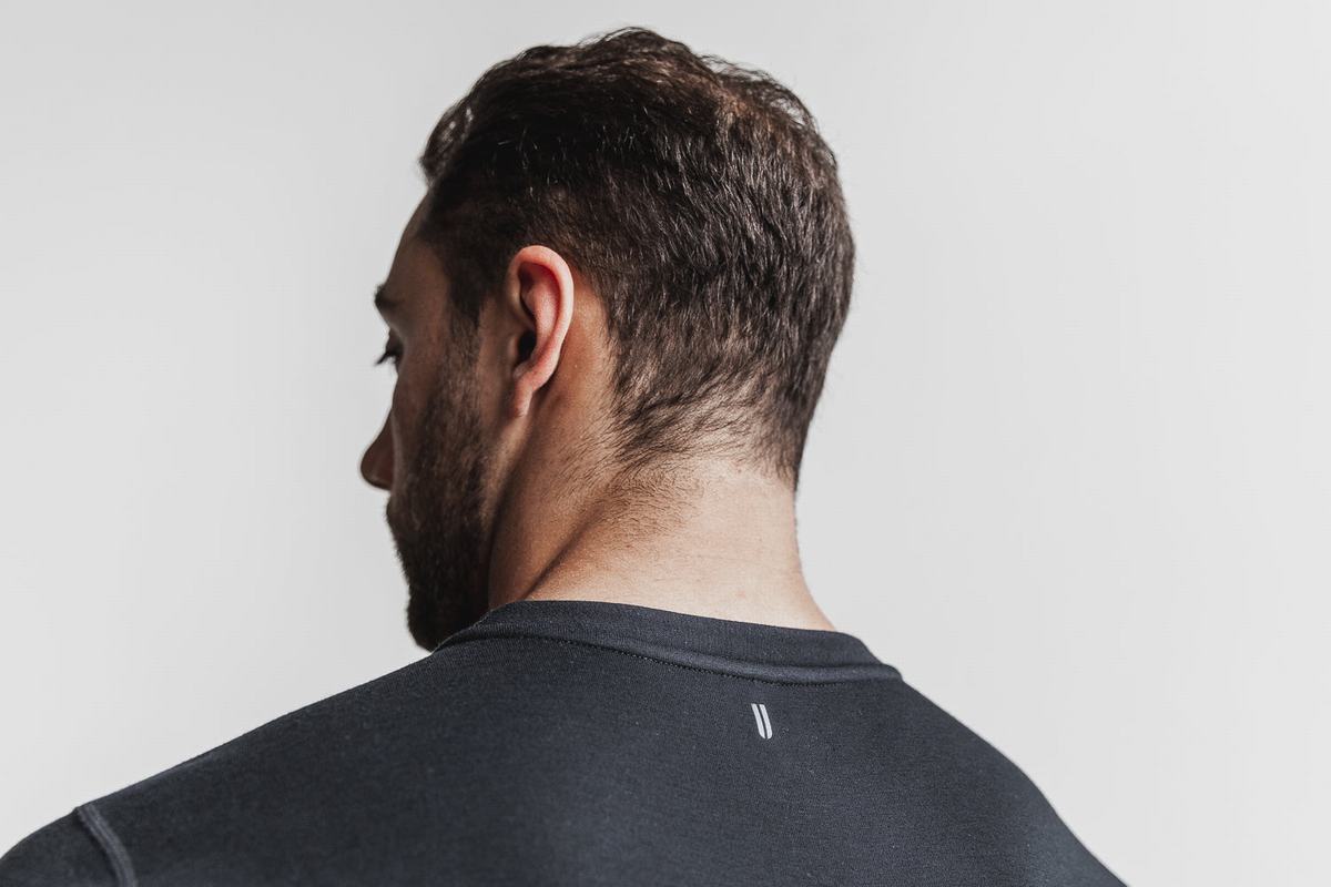 Nobull Crew Men's Sweatshirts Black | Australia (YS0924)
